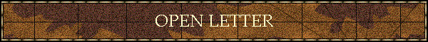 OPEN LETTER